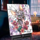 Картина по номерам с кристаллами из хрусталя «Сфинкс с цветами» 26 цветов, 40 × 50 см - фото 25890208