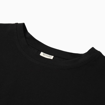 Футболка женская с кулиской MINAKU REGULAR FIT, чёрная, размер 52