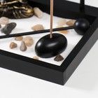 Японский сад камней настольный «Дзен. Будда у храма», с подставкой для благовоний, набор аксессуаров, 15.5×13×15 см - Фото 3