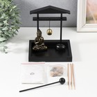 Японский сад камней настольный «Дзен. Будда у храма», с подставкой для благовоний, набор аксессуаров, 15.5×13×15 см - Фото 4