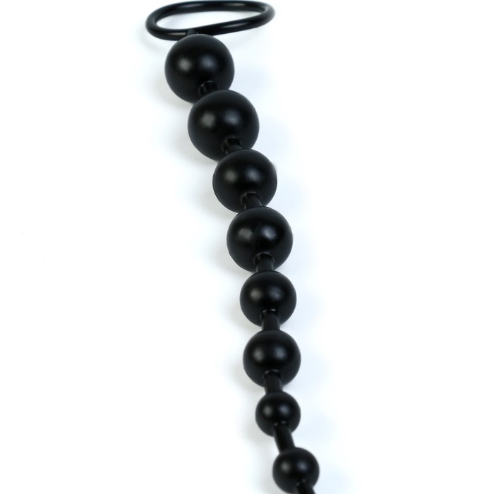 Анальные шарики круглые, h=30 см, d=1×2.5 см, PVC, черные - Фото 1