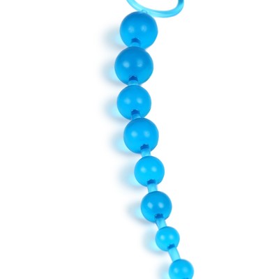 Анальные шарики, круглые, h=30 см, d=1×2.5 см, голубые