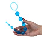 Анальные шарики, круглые, h=30 см, d=1×2.5 см, голубые - Фото 2