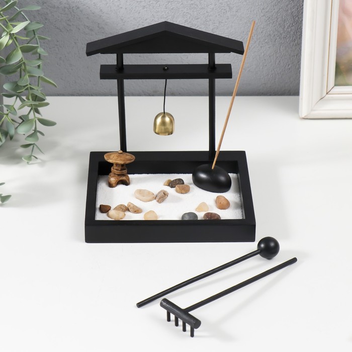 Японский сад камней настольный «Дзен. Колокол», с набором аксессуаров, 15×14×13 см - Фото 1