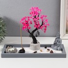 Японский сад камней настольный «Дзен. Будда медитирует у сакуры», со свечой, набор аксессуаров, 32×13×22 см - Фото 2