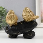 Сувенир полистоун "Две золотые птички на ветке" 16х7х15 см - фото 3144997