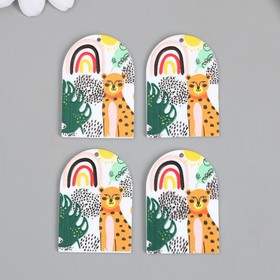 Декор для творчества акрил «Леопард. Абстракция», 0.2?2.8?3.9 см (комплект 4 шт)