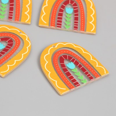 Декор для творчества акрил «Тюльпан и радуга», 0.2×3.6×3.6 см