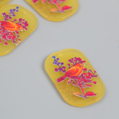 Декор для творчества акрил «Птица на сухоцвете», 0.2×2.4×4 см