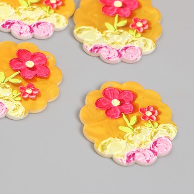 Декор для творчества акрил «Пластилиновые цветочки», 0.2×3.5×3.9 см