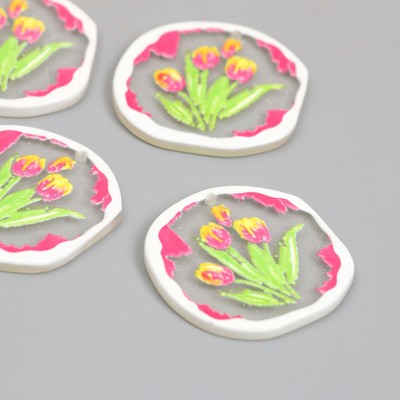 Декор для творчества акрил «Тюльпаны», 0.2×3×3.2 см