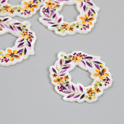 Декор для творчества акрил «Цветочный венок», 0.2×3.8×4.3 см