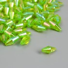 Бусины для творчества пластик "Ромб-кристалл голография зелень" набор 20 гр 0,6х0,6х1,2 см - фото 320564153