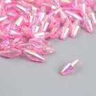 Бусины для творчества пластик "Ромб-кристалл голография розовый" набор 20 гр 0,6х0,6х1,2 см   989630 - фото 1381107