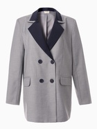 Пиджак женский с контрастным воротником MINAKU: Casual Collection, серый, размер 44 - Фото 8