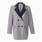 Пиджак женский с контрастным воротником MINAKU: Casual Collection  цвет серый, р-р 50 - фото 807277740