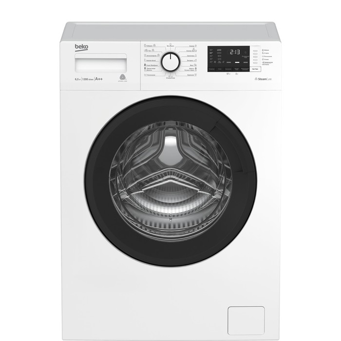 Стиральная машина Beko WSRE 6H612ZAWI, класс А, 1200 об/мин, до 6.5 кг, дисплей, белая - Фото 1