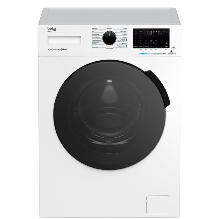 Стиральная машина Beko WSPE 6H616W, класс A++, 1200 об/мин, до 6.5 кг, бело/черная - Фото 1