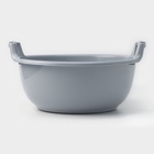 Таз с ручками, 16 л, 44.5×43×21.5 см, круглый, серый - Фото 2