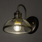 Бра "Люмен" 1х60Вт Е27 черный/латунь 20х20х15см - фото 23336917