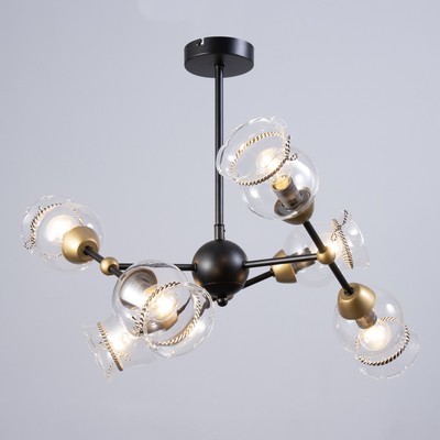 Основание для люстры лофт 6×60 Вт Е14 черный