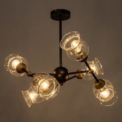 Основание для люстры лофт 6×60 Вт Е14 черный