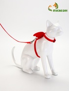 Комплект амуниции «Ангел», размер XS, шлейка 19-26 см, поводок 120×1 см, красный - Фото 2