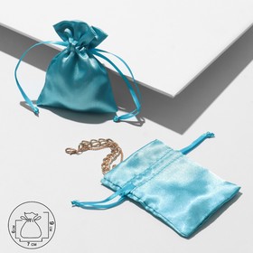 Мешочек подарочный атласный, 7×9 см, цвет голубой (комплект 50 шт)