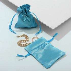 Мешочек подарочный атласный, 7×9 см, цвет голубой