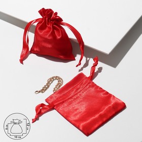 Мешочек подарочный атласный, 10×12 см, цвет красный
