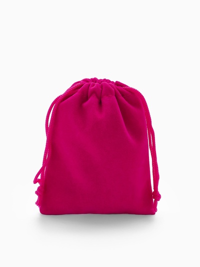 Мешочек бархатный, 7×9 см, ярко-розовый