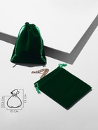 Мешочек бархатный, 10×12 см, зелёный - Фото 4