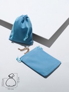 Мешочек бархатный, 10×12 см, голубой - Фото 4