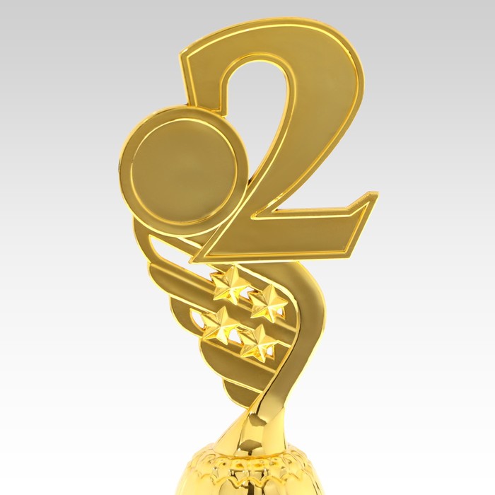 Кубок «2 место», наградная фигура, золото, подставка пластик, 16,8 × 6,2 × 6,4 см. - фото 1891764305