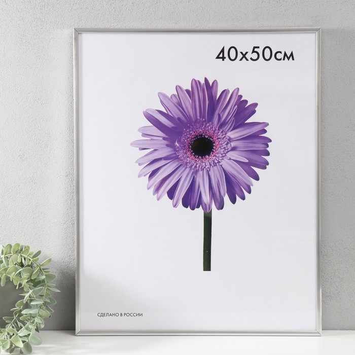 Фоторамка пластик Lida 40х50 см серебро - Фото 1