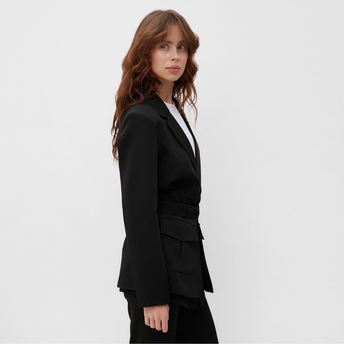 Пиджак женский MINAKU: Casual Collection  цвет черный, р-р 42 - фото 1909379850