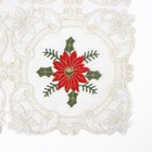Скатерть Этель «Пуансеттия» с вышивкой, 85 х 85 ±5 см, п/э - фото 4403188