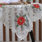 Скатерть новогодняя «Этель. Пуансеттия» с вышивкой, 120×150±5 см, 100% п/э - Фото 3