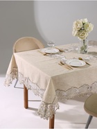 Скатерть «Этель. Ажурная», 150×220±5 см, бежевая - Фото 1
