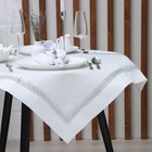 Скатерть «Этель» со стразами, 85×85±5 см, белая - Фото 1