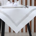 Скатерть «Этель» со стразами, 85×85±5 см, белая - Фото 3