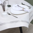 Скатерть «Этель» со стразами, 85×85±5 см, цвет молочный - Фото 2