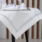 Скатерть «Этель» со стразами, 85×85±5 см, цвет молочный - Фото 3