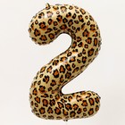 Шар фольгированный 32" «Цифра 2», цвет леопард - фото 8361091