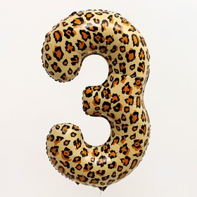 Шар фольгированный 32' «Цифра 3», цвет леопард