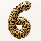 Шар фольгированный 32" «Цифра 6», цвет леопард - фото 320510329