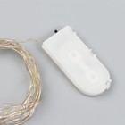 Нить светодиодная для сувениров цвет белый 30 диодов длина 3 м от батареек 2хCR2032 - Фото 3
