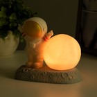 Фигурка светящаяся RISALUX «Крутой космонавт», LED-ночник, 2 Вт, RGB, от батареек 3×LR44, бело-золотой, 11×6×11 см - Фото 8