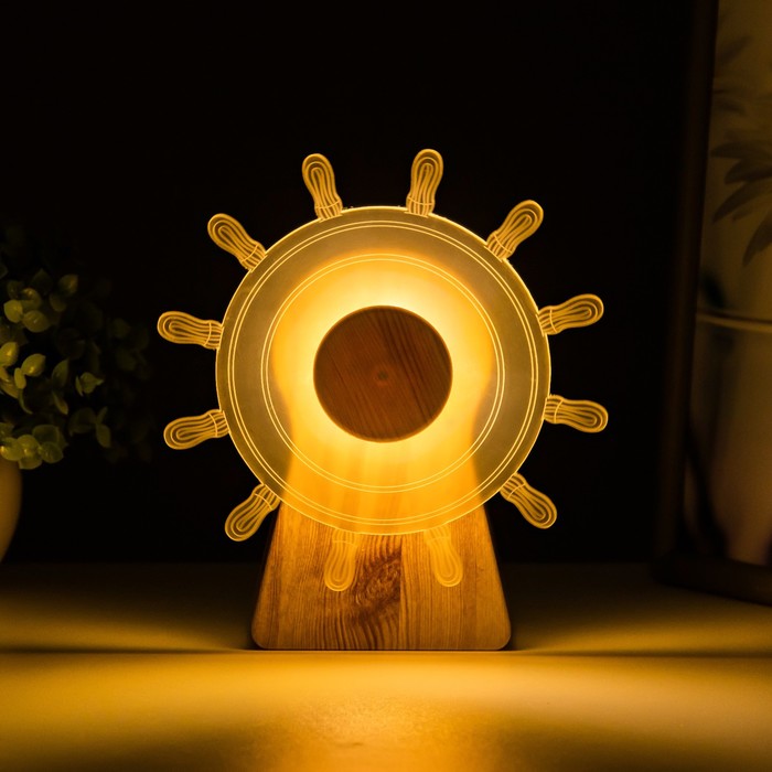 Светильник сенсорный «Штурвал» LED крутится 6 Вт USB 15×4×16 см RISALUX