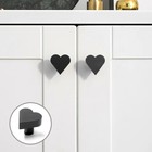 Ручка кнопка мебельная “HEART“, цвет черный - фото 320709794